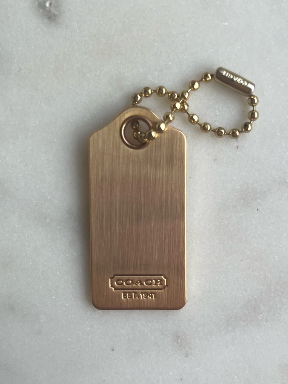 COACH Vintage Script Gold Metal Hang Tag - Picture 3 of 6